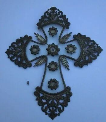 Buy Antique 18th To 19th Century Relic Iconic Cross Sculpture Family Heirloom Silver • 690.51£