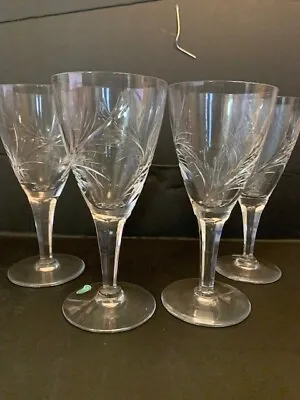 Buy Stuart England WINDERMERE Elegant Glass Signed Crystal Set 4 WINE Glass Goblet • 27.55£