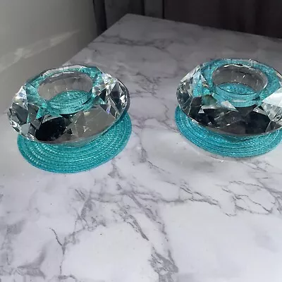 Buy 090 Vintage Cut Glass Candle Stick Holders • 25£