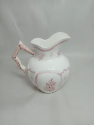 Buy HB Quimper French Faience F 222 D 289 HM Cream Pitcher Hand Painted Pink 5” A27 • 28.41£
