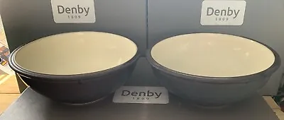 Buy 2 Denby Energy Charcoal/cream Cereal  Bowls • 29.99£