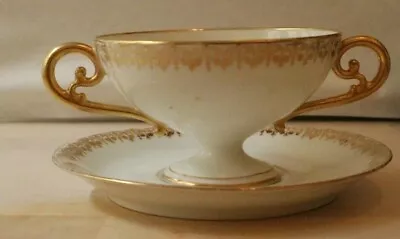 Buy Jean Pouyat J P Limoges China Twin Handled Cup & Saucer • 24£