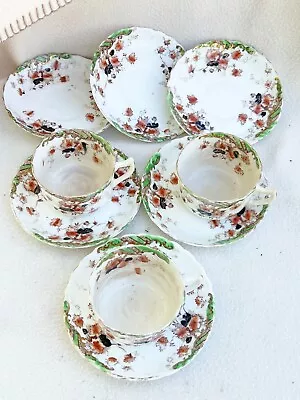 Buy Vintage Royal Albert Crown China Poppy Design Tea Cups And Saucers Part Teaset • 34.99£