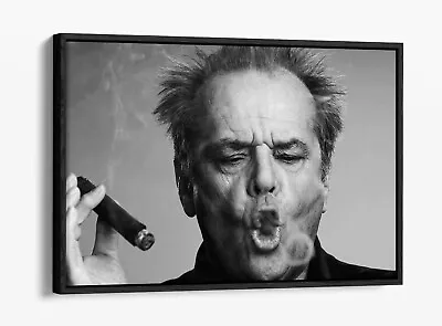 Buy Jack Nicholson Smoke Rings -float Effect Canvas Wall Art Pic Print- Black White • 39.99£