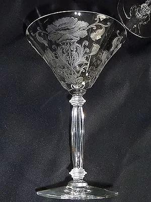 Buy 61/4  Tiffin  Flanders  Pattern Etched Poppy Crystal Champagne Sherbet Glass • 33.56£