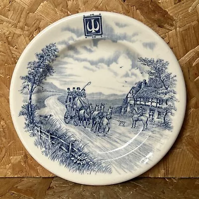Buy Vintage Alfred Meakin Blue & White Devonshire Road Side Tea Plate 17.5cm • 4.99£