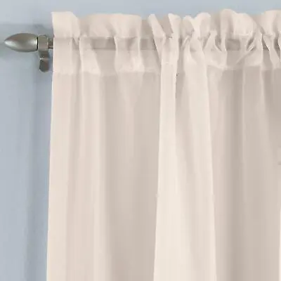 Buy Voile Curtains White Cream Grey Navy One Panel Net Curtain Sheer Window Cover • 7.99£