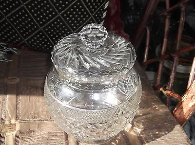 Buy Elegant Cut & Crystal Glass Storage Jar & Lid Prism Knob Wonderful Cuts • 3£