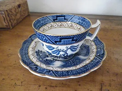 Buy Vintage Booths Real Old Willow Blue & White Cup & Saucer • 19.25£