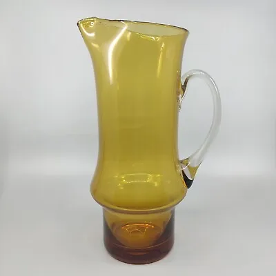 Buy Vintage Krosno Poland Amber Glass Jug • 18£
