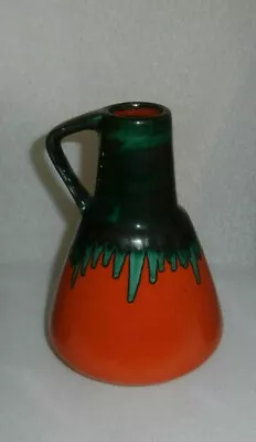 Buy ~ Vintage West German 310-15 Studio Pottery Vase Dumler & Breiden Orange Green • 23.88£