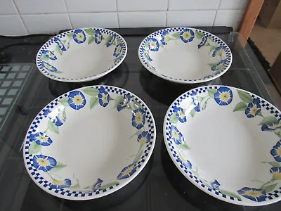 Buy Poole Pottery Morning Glory Pattern Large 22cm Wide Bowls X 4 • 30£