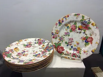 Buy Vintage Crown Ducal Ware England Festival Floral Chintz Set Of 8 Round Plates 8  • 160.84£