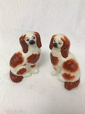 Buy Vintage, Pair Of Staffordshire Spaniel  Mantle Dogs • 17£