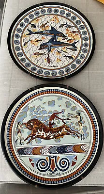 Buy H 2 X Greek Plates Art Pottery Knossos Cnossos Crete 25cm Diam Clay Terracotta • 10£