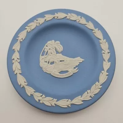 Buy Wedgwood Jasperware Blue 11.5cm Decorative Plate With Diamond Head • 11.99£