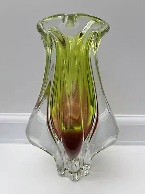 Buy Vintage 1970s Hospodka For Chribska 22.5cm Sklarna Vase Heavy Czech Glass *FLAW* • 35£