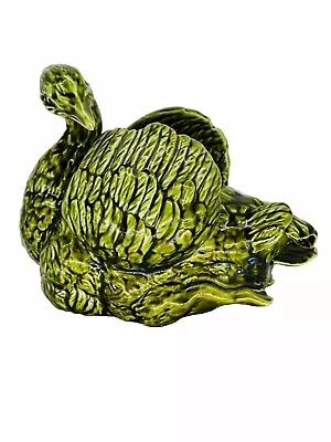 Buy Bretby Pottery Green Glaze Swan Planter 12cm High • 65£
