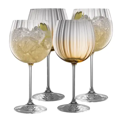 Buy Galway Crystal Erne Amber Set Of 4 Gin Glasses Brand New In Gift Boxes Pairs • 44.99£