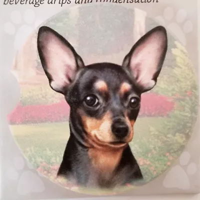 Buy Chihuahua Black Dog Absorbent Car Coaster Stoneware 2.5  Diameter For Dog Lover • 8.64£