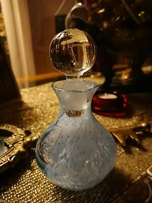 Buy Caithness Blue Swirl Hand Made Art Glass Perfume Bottle With Stopper • 11.99£