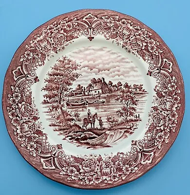 Buy VTG HOMELAND W.H. Grindley & Co Red Staffordshire England 7  Plate Water Mill. • 8.64£