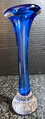 Buy Vintage Aseda Swedish Cobalt Blue Bone Bud Vase Controlled Bubbles Unmarked • 12.41£