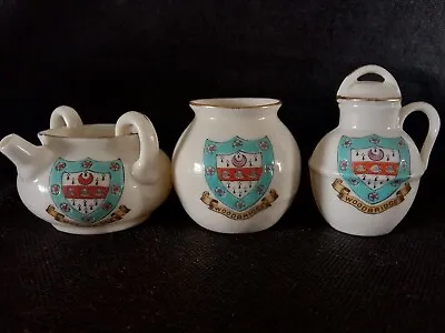 Buy Shelley Crested China X3 All With WOODBRIDGE Crests Inc Milk Can • 6£