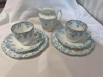 Buy Wileman Foley, Shelly Blue Ivy  Cup, Saucer , Side Plate And Milk Jug, 7 Pieces • 85£