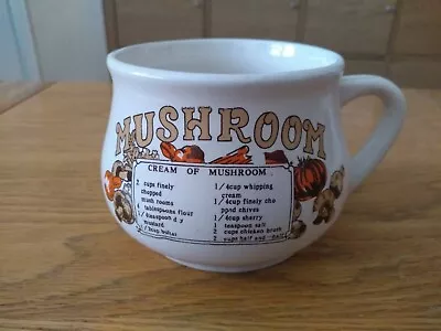 Buy Vintage Retro Large Mushroom Soup Recipe Bowl With Handle • 4.99£