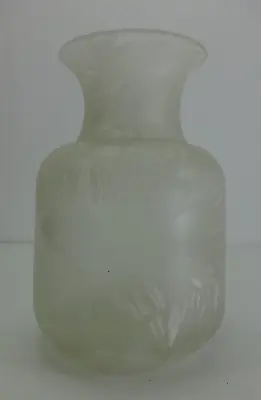 Buy Vintage Vase Crackle Glass Design 20cm Interior Design Clear White Flowers • 22.99£