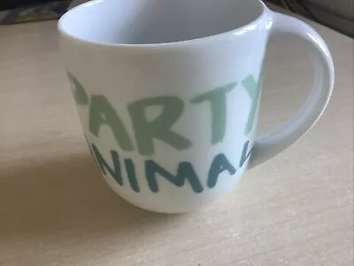 Buy Jamie Oliver Party Animal Cheeky Mug, White With Aqua Coloured Writing • 11.95£