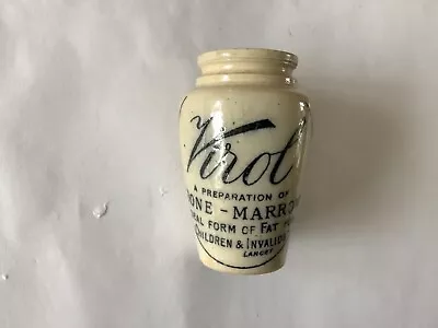 Buy Virol Bone Marrow Early Stoneware Advertising Pot Jar • 40£