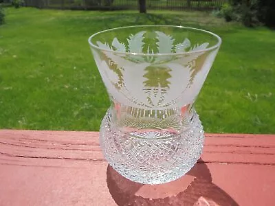 Buy Edinburgh Thistle Cut Crystal Whiskey Whisky Glass 3 5/16  Excellent • 80.31£