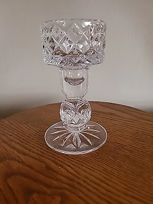 Buy Vintage Heavy CRYSTAL CUT GLASS HURRICANE CANDLE HOLDER • 12.24£