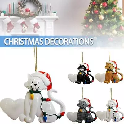 Buy Christmas Tree Cartoon Cat Pet Hanging Ornament Decoration NICE SALE • 2.99£