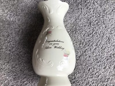 Buy Silver Wedding Anniversary Vase Gift Donegal China Irish Parian. • 7£