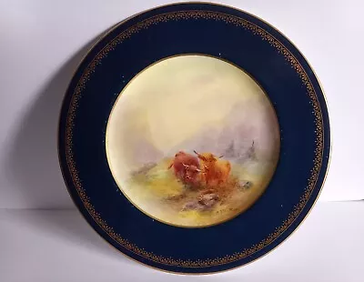 Buy Royal Worcester Hand Painted 'Highland Cattle' Plate - By Harry Stinton: C 1926 • 198£