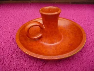 Buy Art Pottery Orange Glaze Chamber Stick Made In Denmark . • 10£