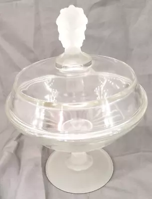Buy Vintage EAPG Duncan Miller Three Sisters Covered Compote Clear & Frosted • 25.76£