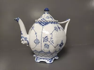 Buy Royal Copenhagen Blue Fluted Full Lace Tea Pot #1- #1119 Denmark FREE SHIPPING  • 744.75£