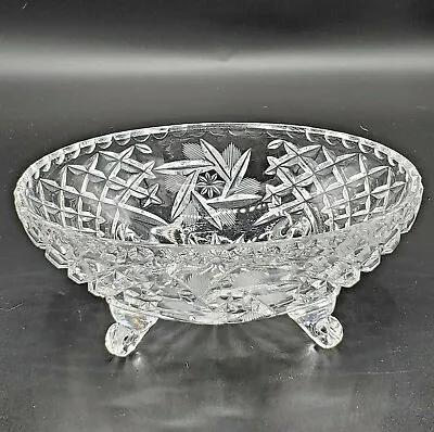 Buy Vintage Pressed Glass Pinwheel Diamond Pattern Footed Bowl Dish Candy Nuts • 18.96£