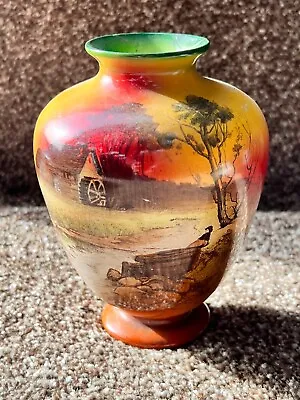 Buy Vintage Shelley Pottery Vase Surrey Scenery Pattern A/f • 22.99£