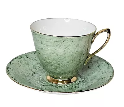 Buy Vintage Royal Albert Gossamer Green Tea Cup & Saucer Set Bone China England • 23.07£