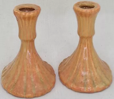 Buy Roseville Tourmaline 1933 Vintage Art Pottery Candle Holders 1089 • 129.66£