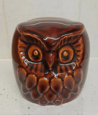 Buy Vintage Denmead Pottery Ceramic Brown Treacle Glaze Owl Money Box With Stopper • 9.99£
