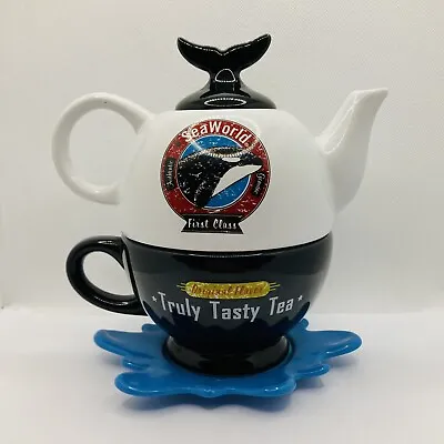 Buy Sea World Shamu Killer Whale Orca Teapot, Cup & Saucer Set - Rare Theme Park • 12£