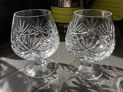 Buy Two Cut Glass Brandy Glasses - Pre-Owned • 8£