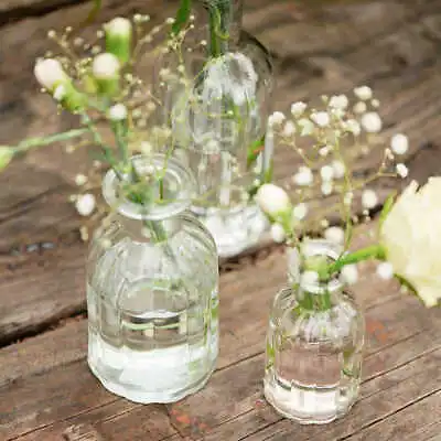 Buy Various Ribbed Glass Bud Vases Vintage Bottle Wedding Table & Home Uk • 2.99£