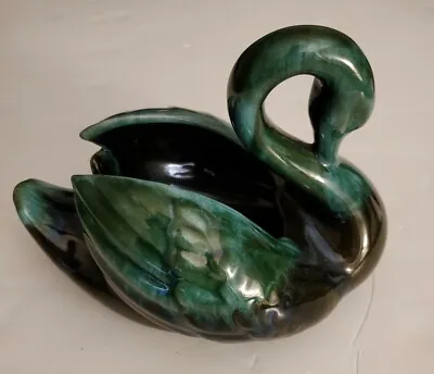 Buy Vintage Blue Mountain Pottery Swan Planter Vase Green Drip Glaze Canada Perfect • 17.47£